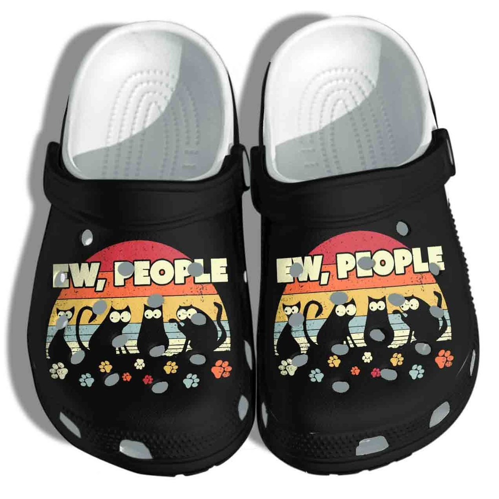 Cats On Night Ew People Gift For Lover Rubber Crocs Clog Shoes