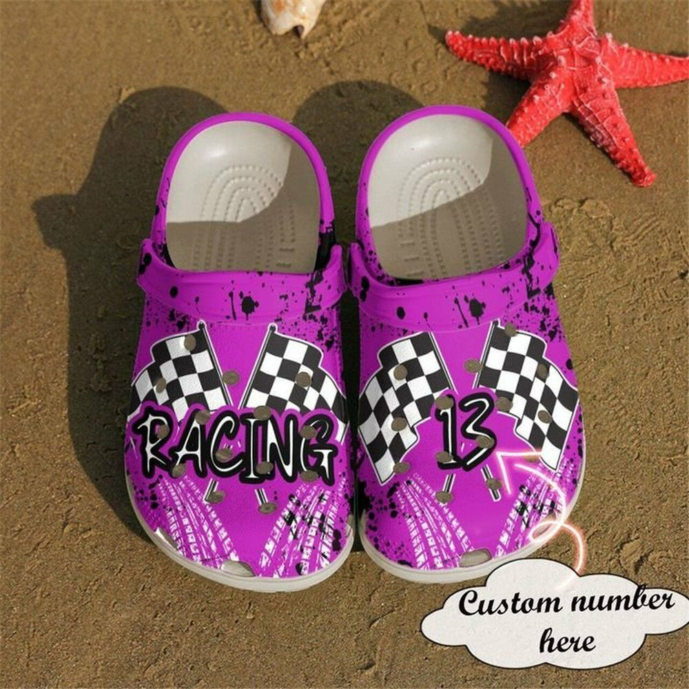 Racing Personalized Born To Race 102 Gift For Lover Rubber Crocs Clog Shoes