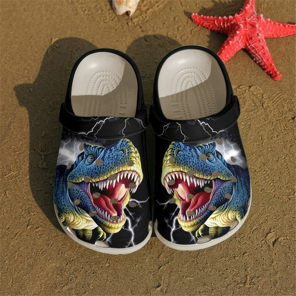 T-Rex Angry 102 Gift For Lover Rubber Crocs Clog Shoes