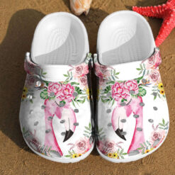 Flamingo Flower Watercolor Floral Rubber Crocs Clog Shoes