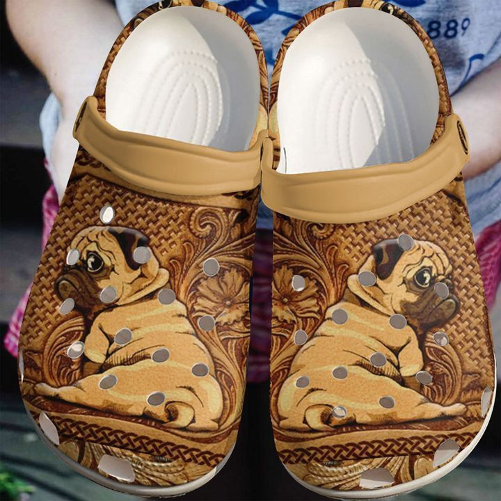 Pug Wooden Rubber Crocs Clog Shoes