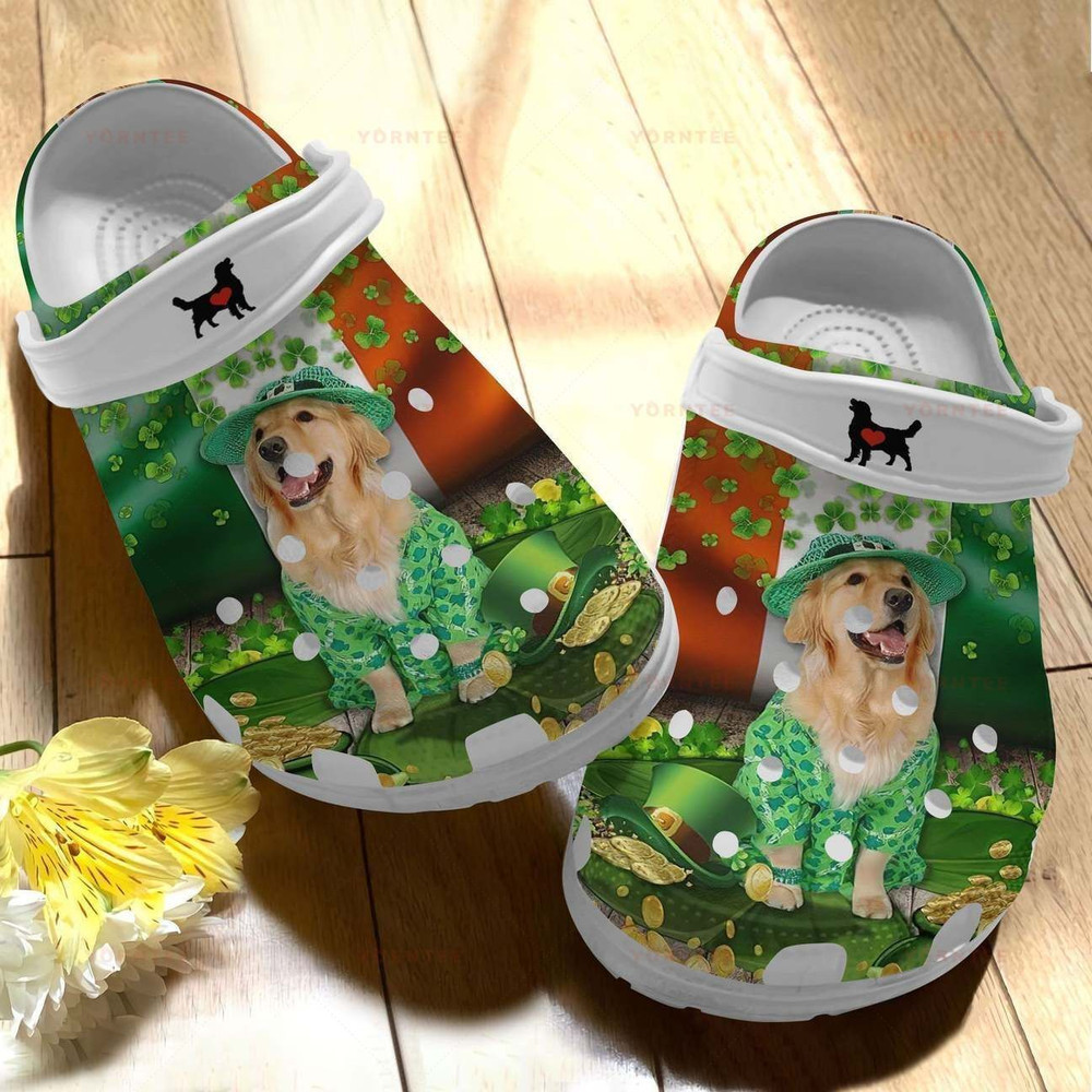 Cute Golden Retriever 5 Gift For Lover Rubber Crocs Clog Shoes