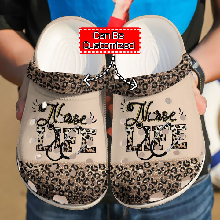 Nurse Crocs - Nurse Nursing Life Cheetah Crocs Clog Shoes For Men And Women