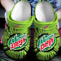 Mountain Dew Drink Power I Gift Art Rubber Crocs Clog Shoes