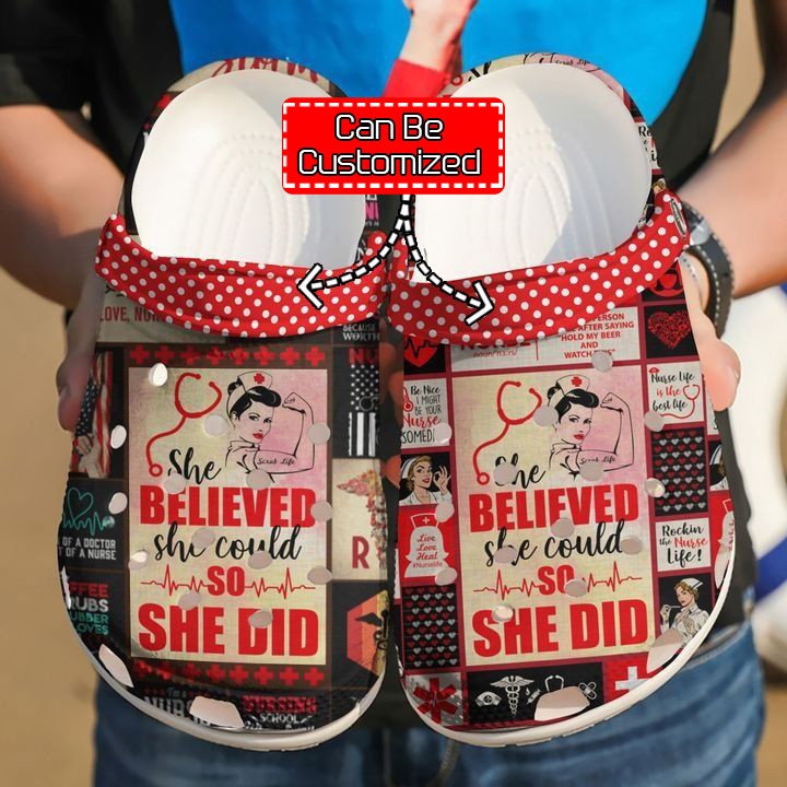 Nurse Crocs - Nurse She Believe Could So Do Crocs Clog Shoes For Men And Women