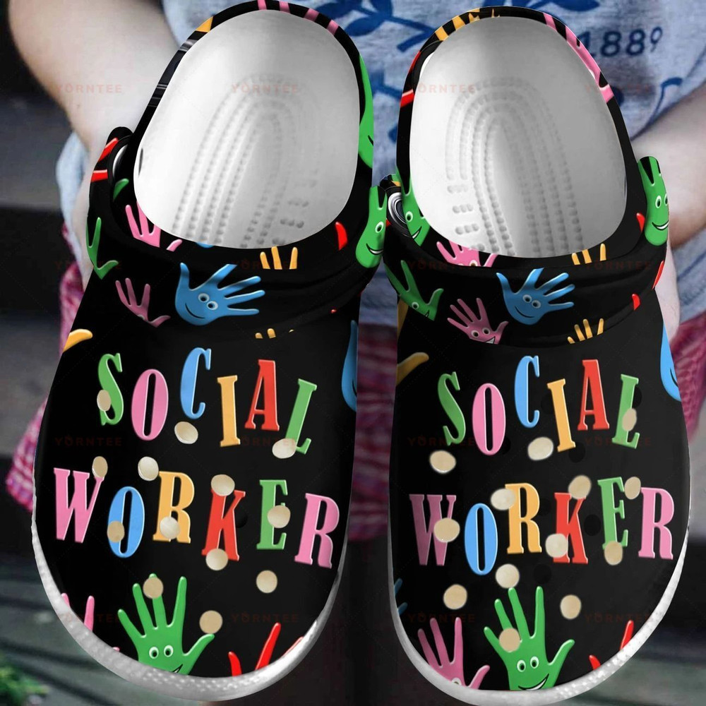 Social Worker Sign Gift For Lover Rubber Crocs Clog Shoes