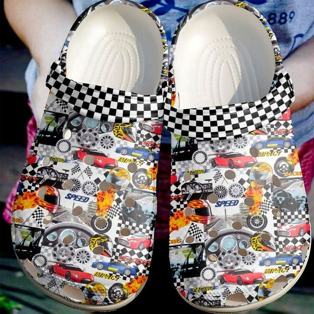 Racing Car 102 Gift For Lover Rubber Crocs Clog Shoes