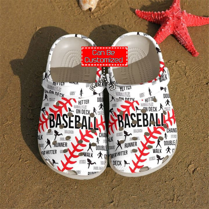 Baseball Crocs - Baseball Pattern Clog Shoes For Men And Women