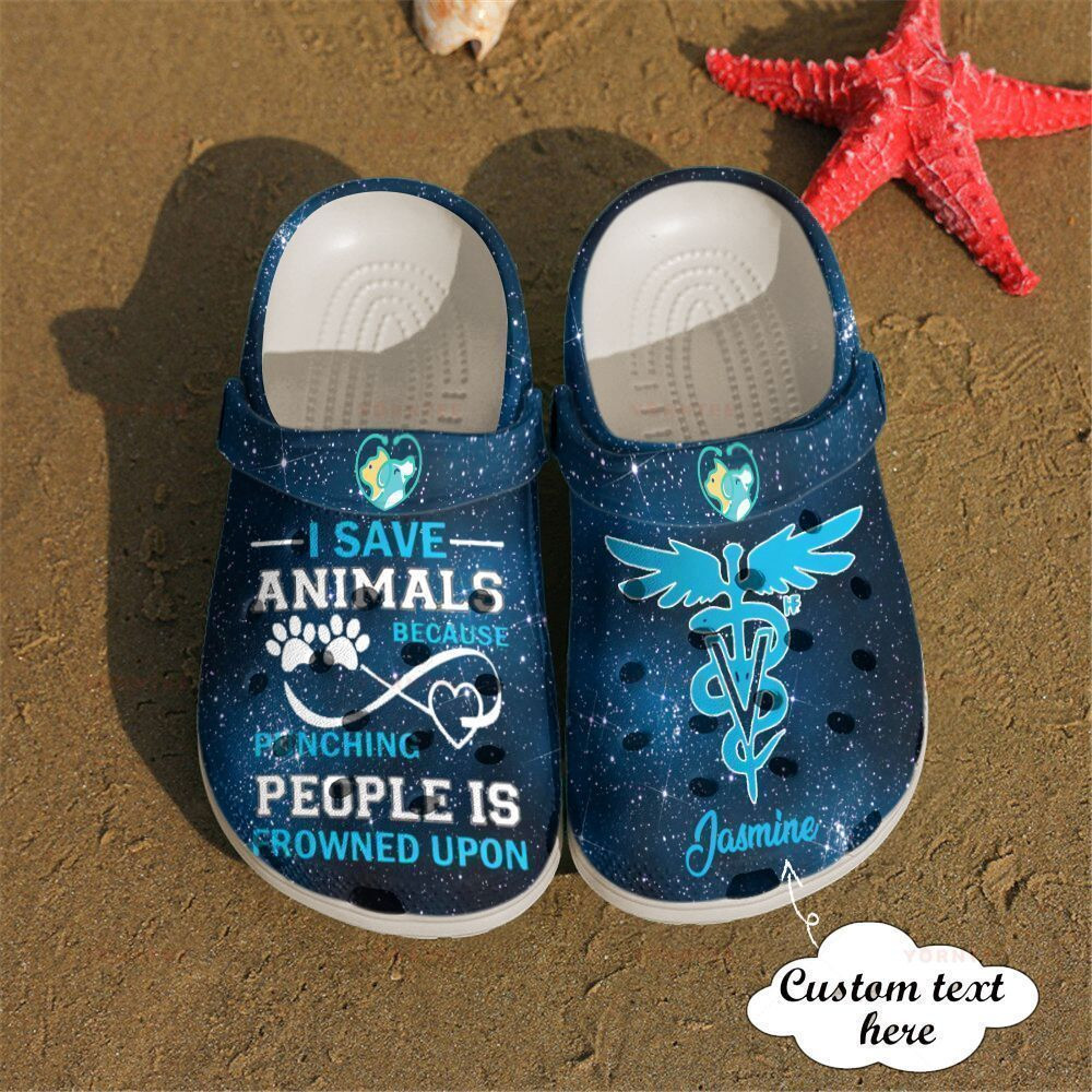 Personalized Vet Techi Save Animals Gift For Lover Rubber Crocs Clog Shoes