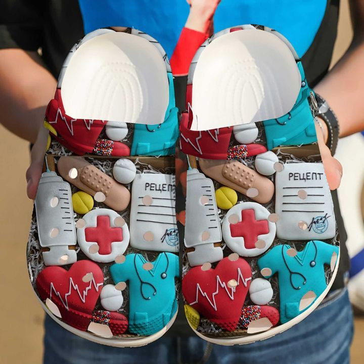 Nurse Heart Love Doctor Rubber Crocs Clog Shoes