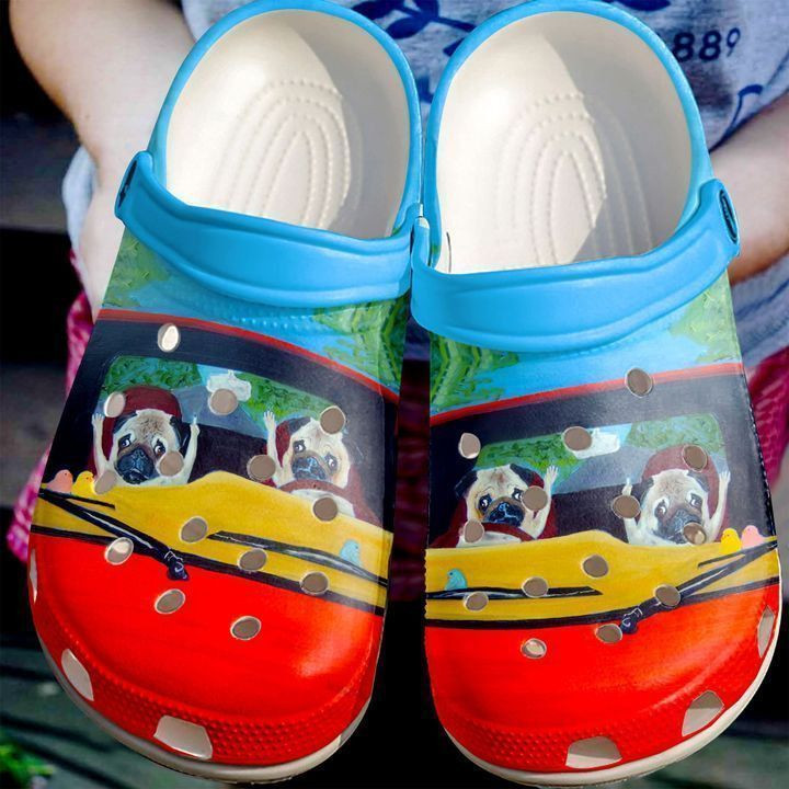 Pug Road Rage Rubber Crocs Clog Shoes