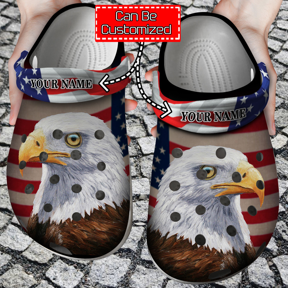 Personalized Veterans Crocs - Eagle America Flag Veterans Gift Clog Shoes For Men And Women