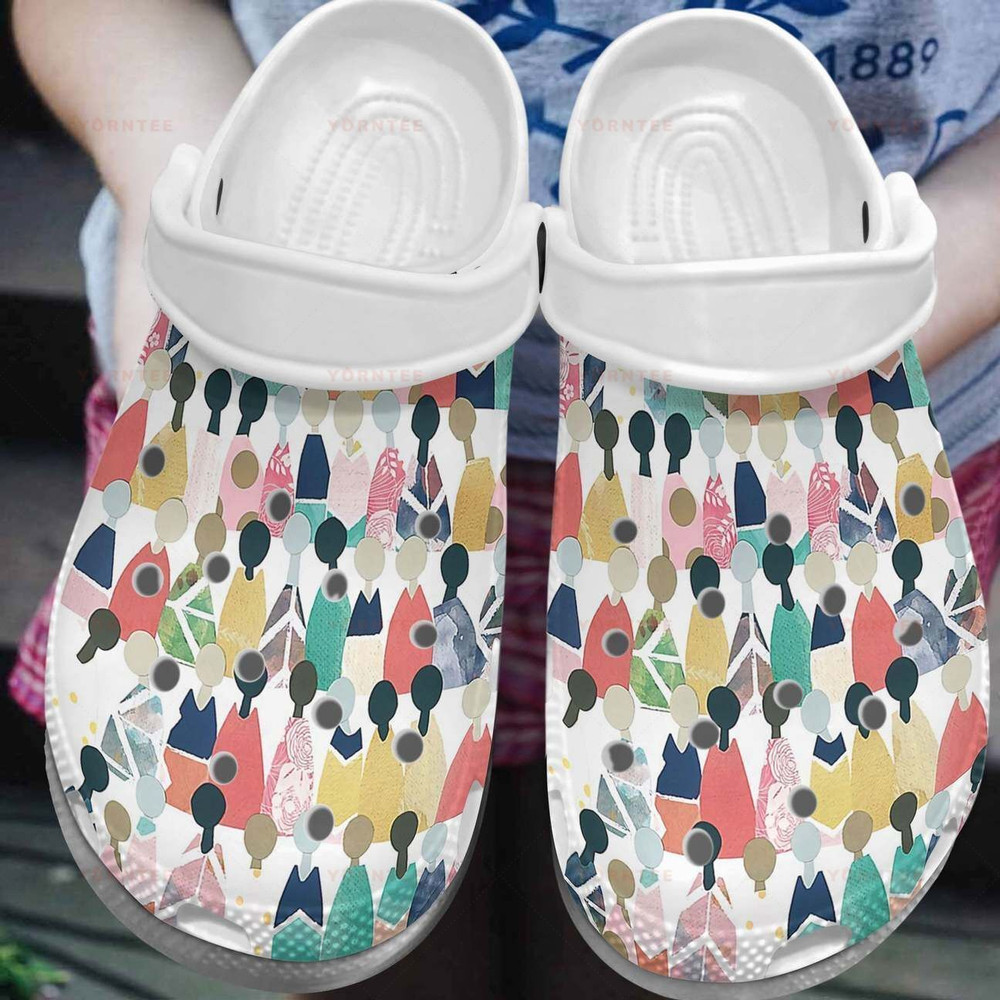 Social Worker Rainbow People Gift For Lover Rubber Crocs Clog Shoes