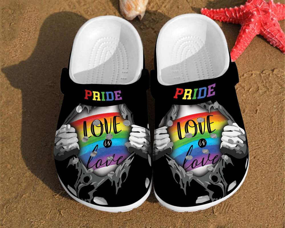 Lgbt Pride Love Is Rainbow Rubber Crocs Clog Shoes