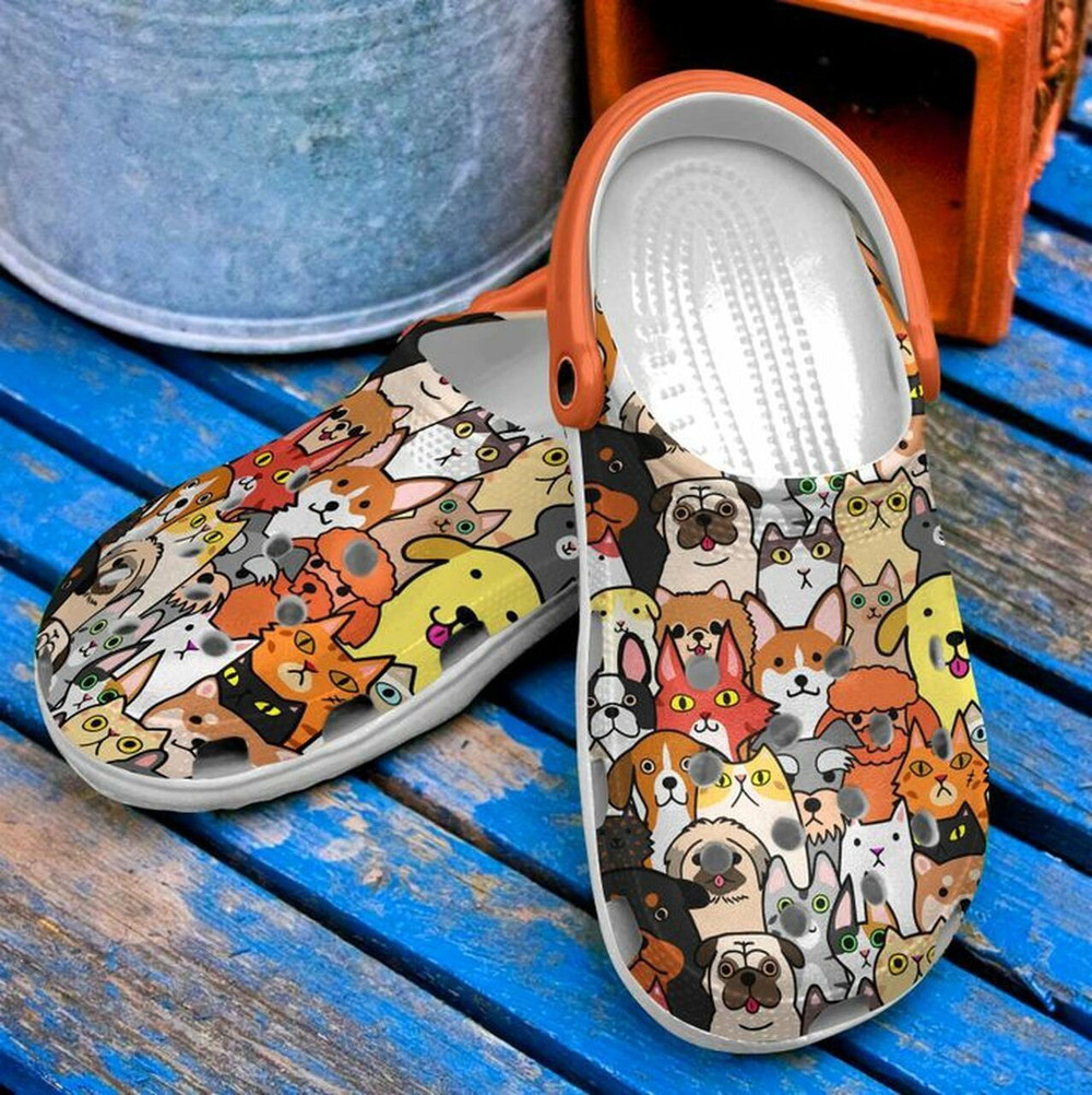 Vet Tech Cats And Dogs Doodle 102 Gift For Lover Rubber Crocs Clog Shoes