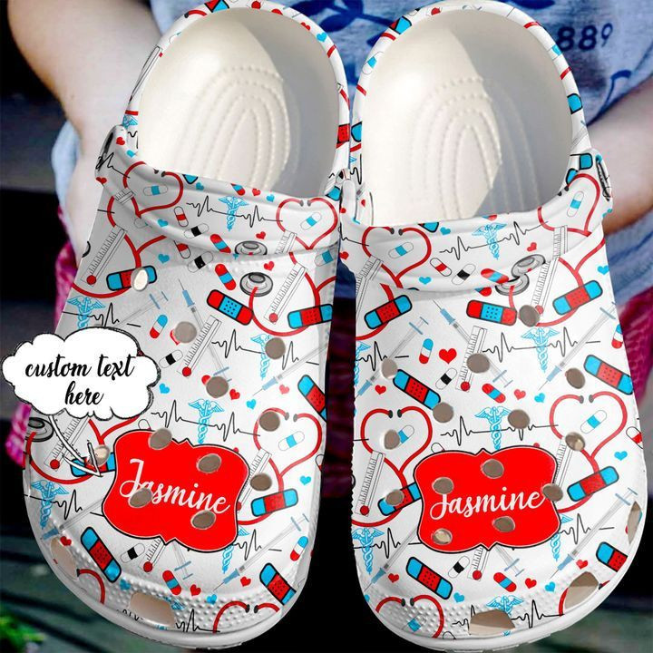 Nurse Crocs - Nurse Personalized Stethoscope Crocs Clog Shoes For Men And Women