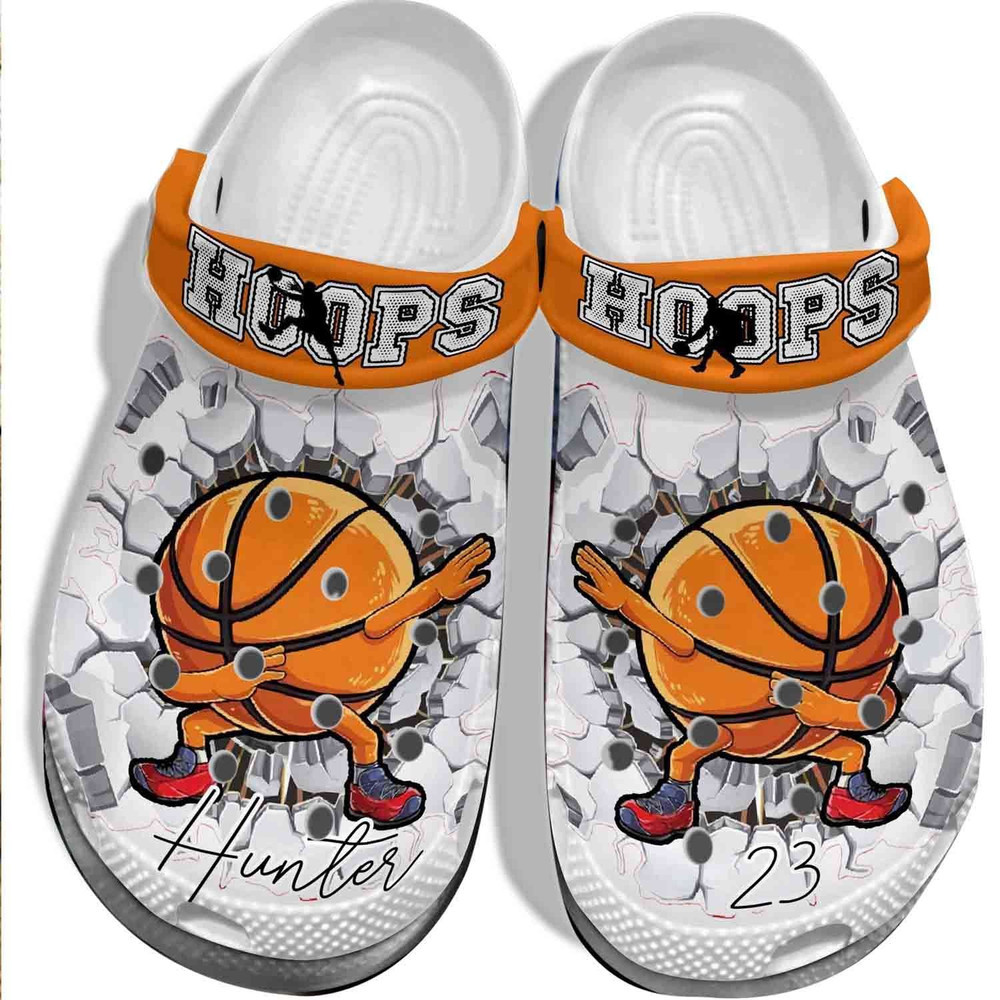 Hoops Basketball Ball Custom Name Gift For Lover Rubber Crocs Clog Shoes