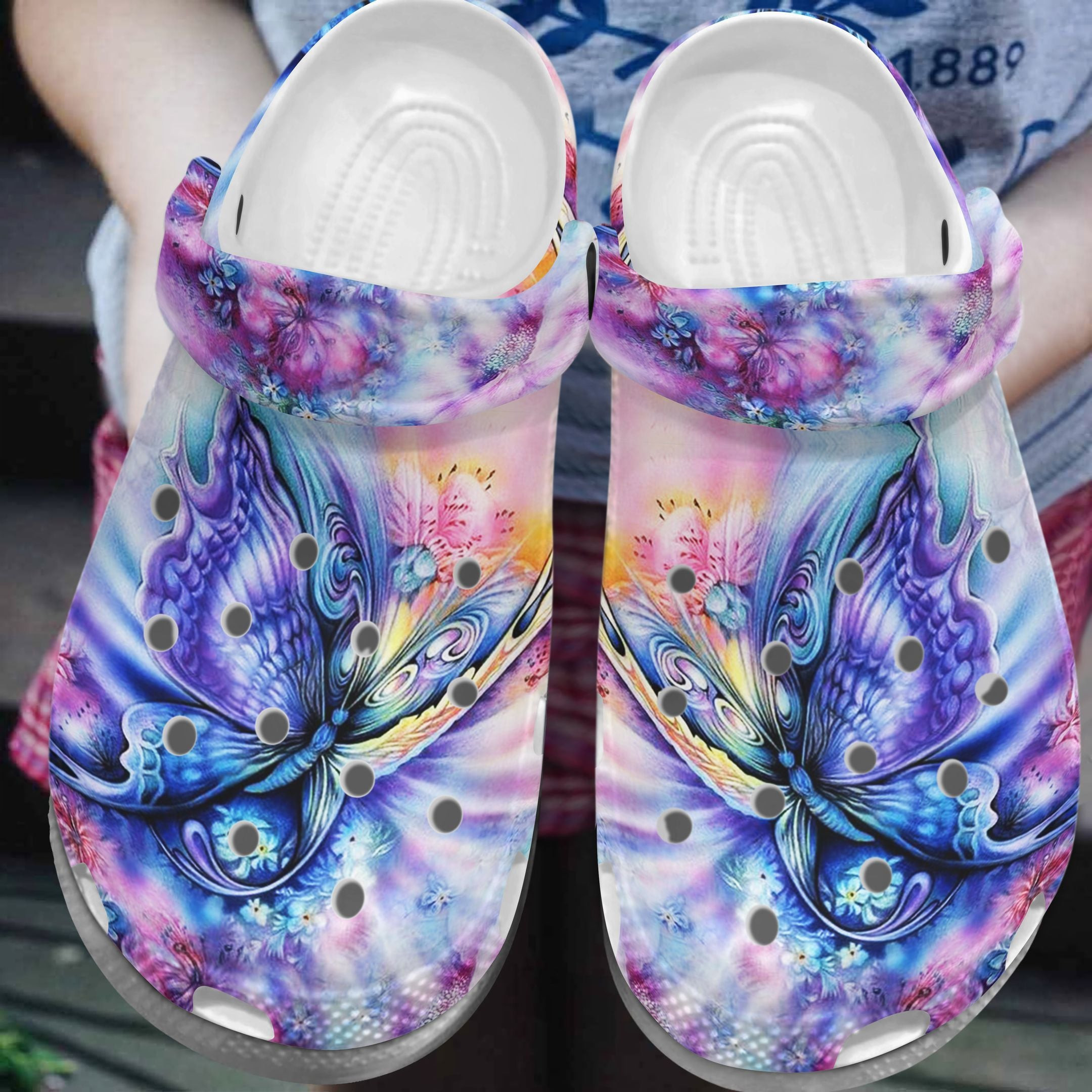 Luxury Butterfly Croc Shoes For Women - Magical Flower Shoes Crocbland Clog Gifts For Daughter Mom