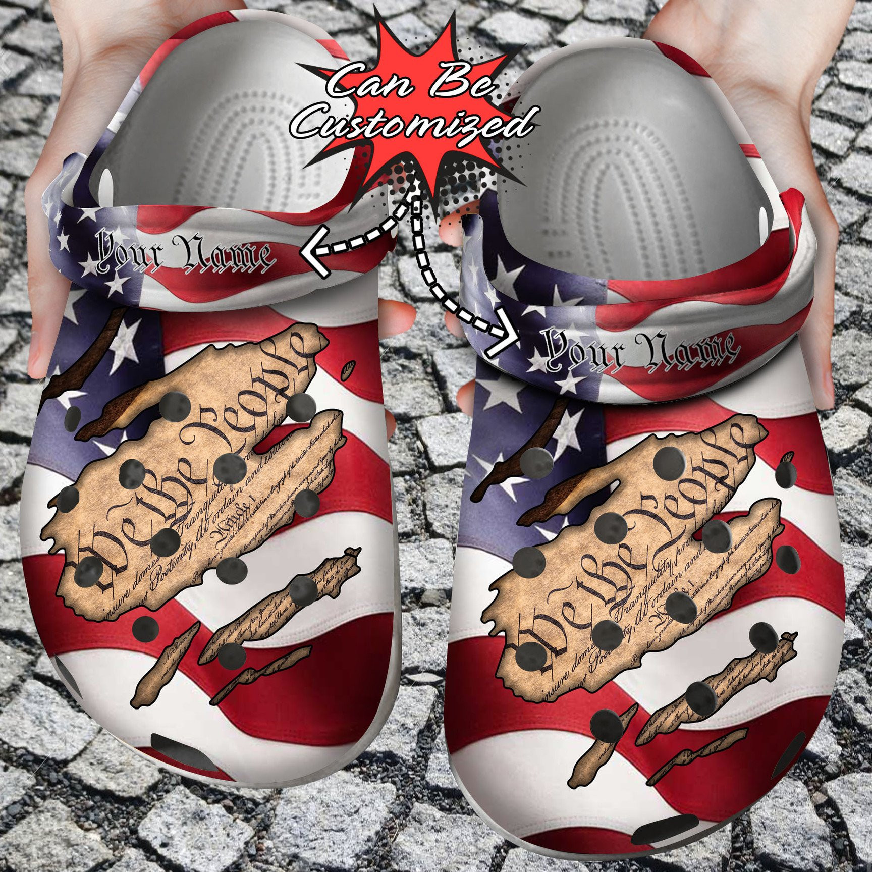 Personalized Patriotic American We The People Constitution Crocs Clog Shoes Custom Crocs