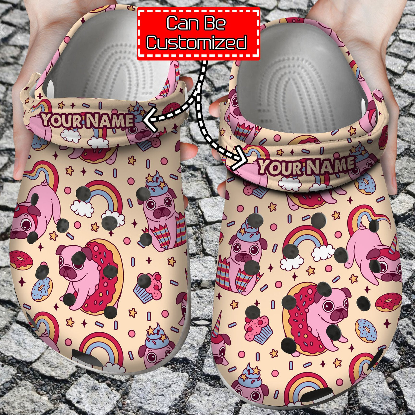 Personalized Cute Pug Dog Pattern Crocs Crocs Clog Shoes