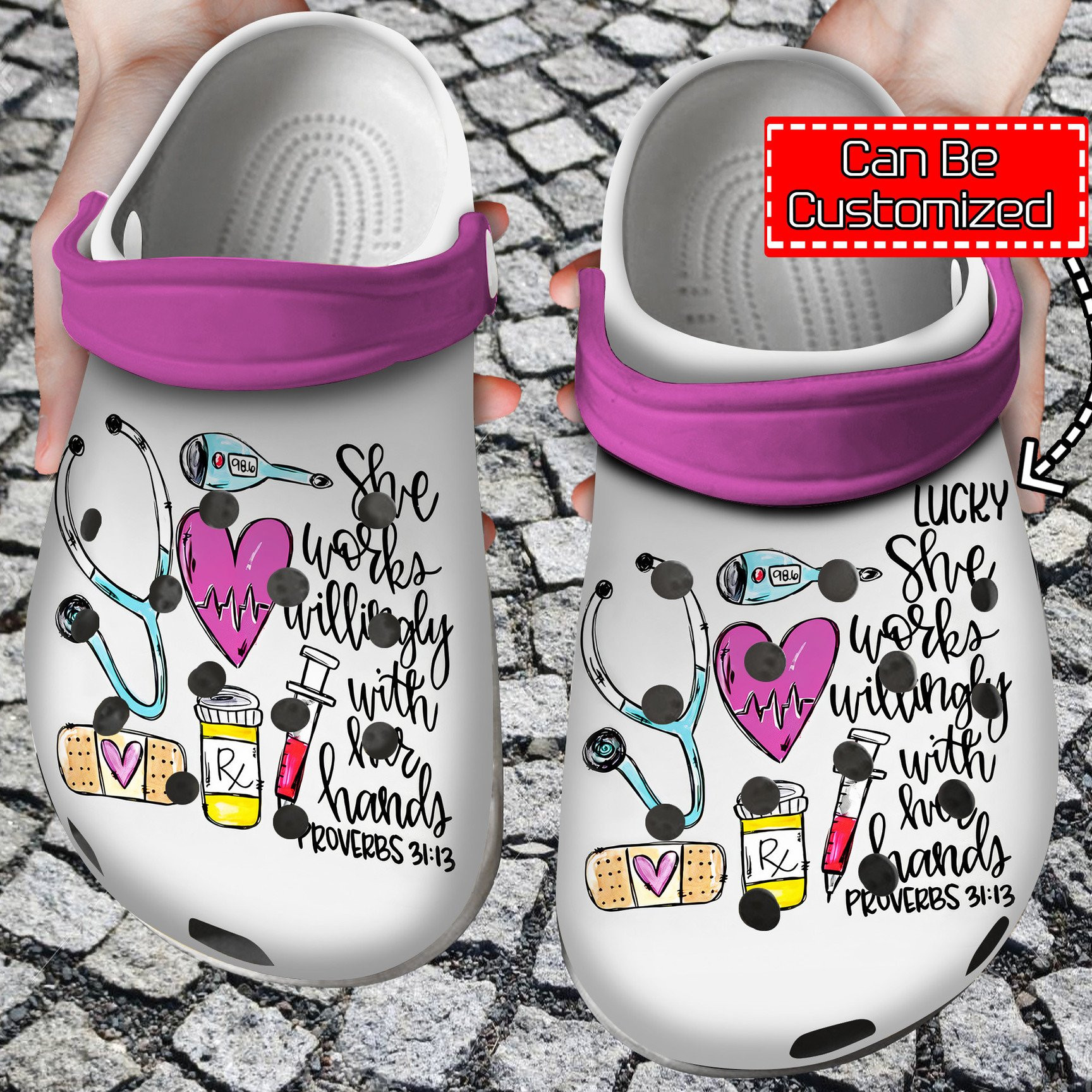 Nurse Personalized She Works Willingly Crocs Clog Shoes Nurse Crocs