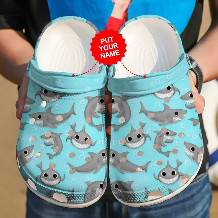 Cute Sharks Pattern Crocs Clog Shoes Shark Crocs