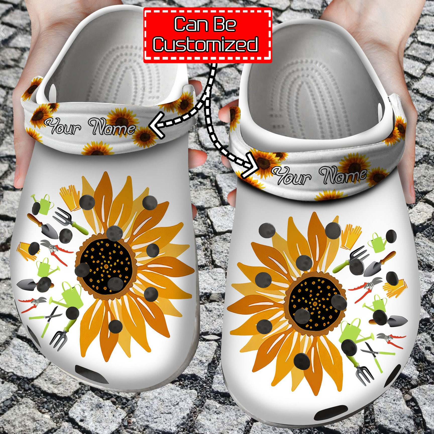 Personalized Gardener Sunflower Crocs Clog Shoes Gardener Crocs