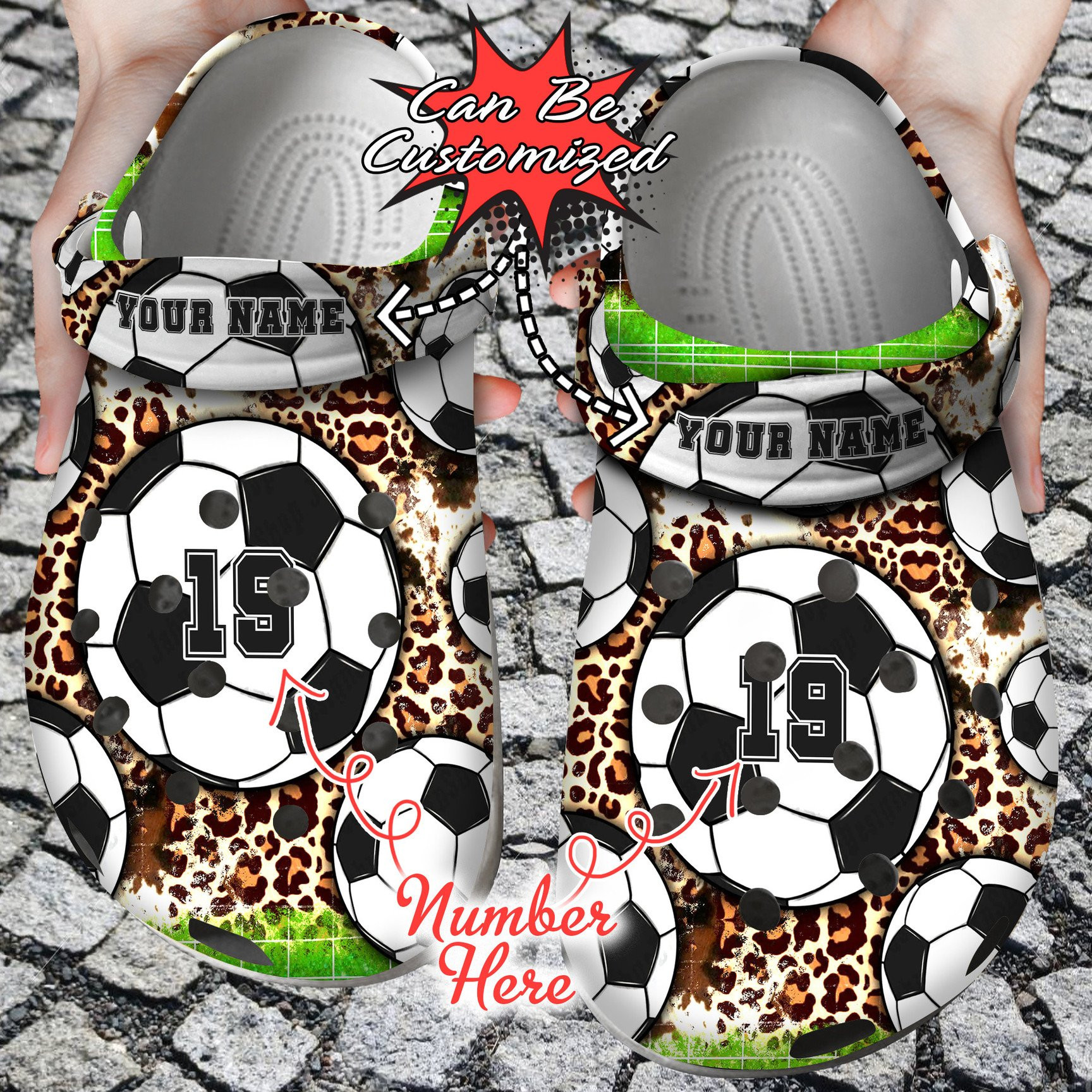 Personalized American Leopard Soccer Crocs Clog Shoes Sport Crocs