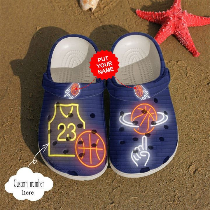 Basketball Personalized Neon Crocs Clog Shoes Basketball Crocs