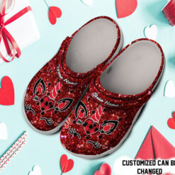 Personalized Unicorn Heart Valentine Glitter Crocs Crocs Clog Shoes