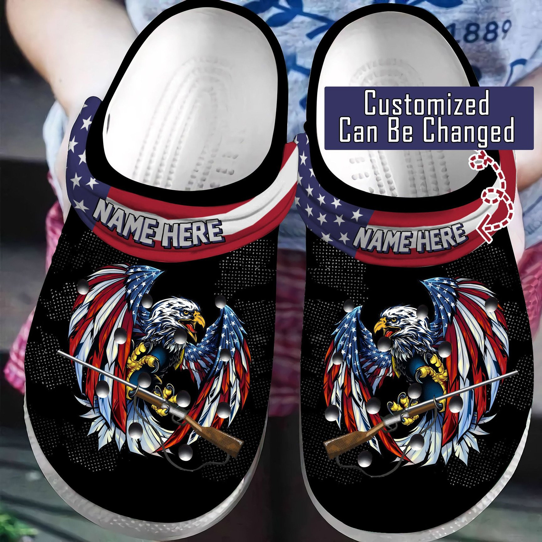 Eagle Flag Veteran Personalized Veteran Crocs