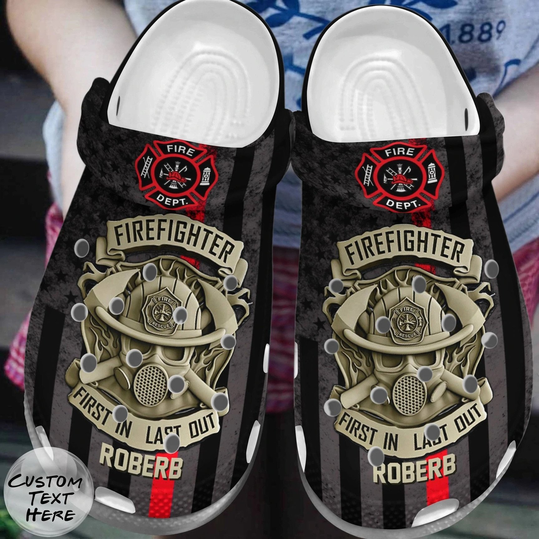 Firefighter First In Last Out Crocs Clog Shoes Custom Crocs