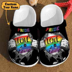 LGBT Pride Love Is Rainbow Unisex Birthday Gifts Crocs Personalized LGBT Crocs