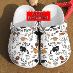 Personalized Cat Pattern Gift For Lovers Comfortable Summer Crocs Clog Shoes Animal Crocs