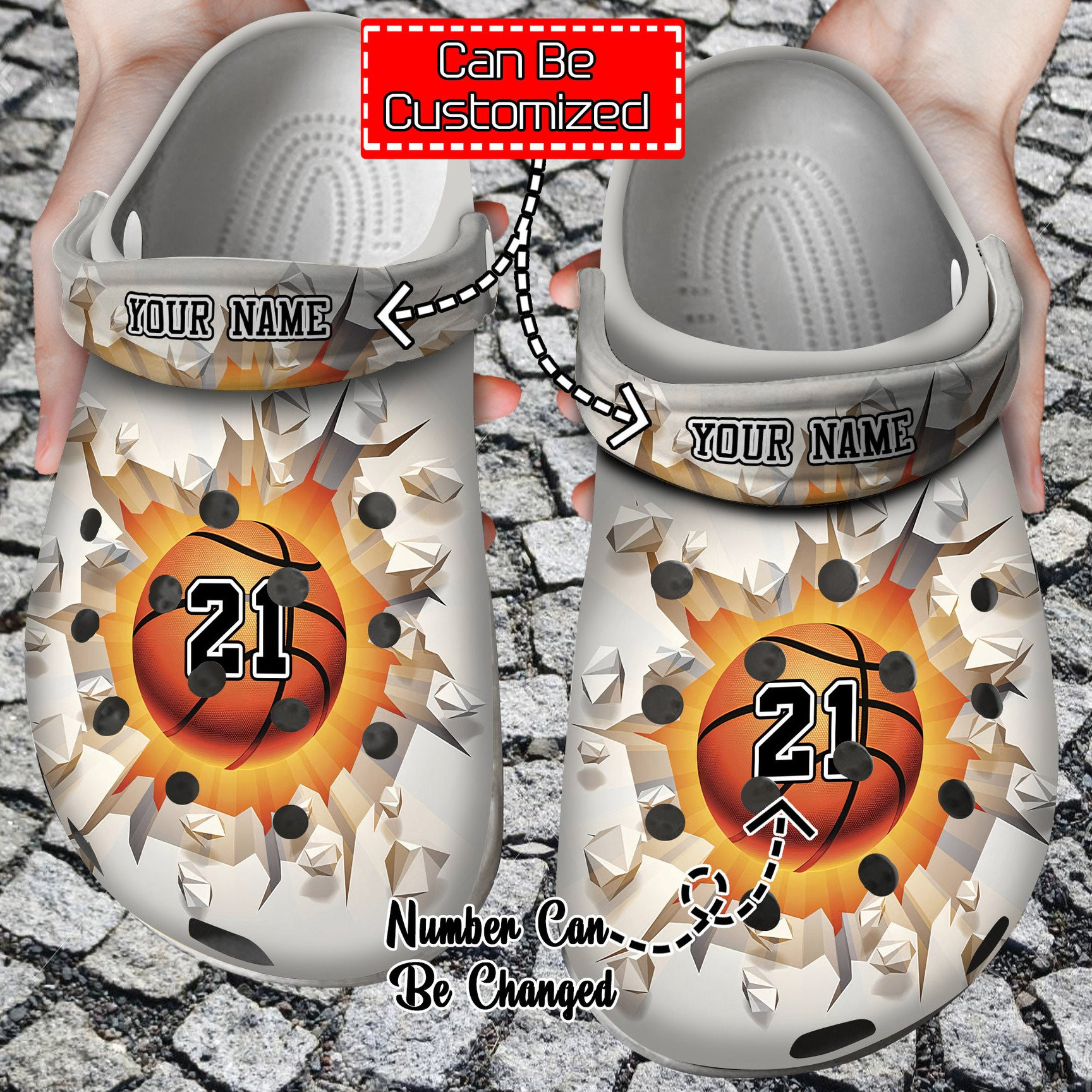 Basketball Custom Name  Number Lover Crocs Clog Shoes Basketball Crocs