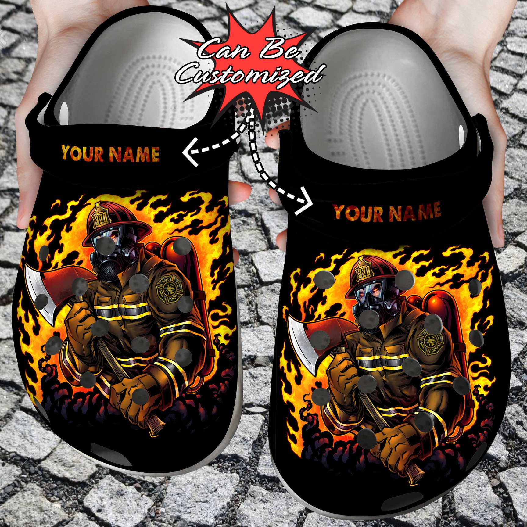 Personalized Fire Firefighter Man Crocs Clog Shoes Firefighter Crocs