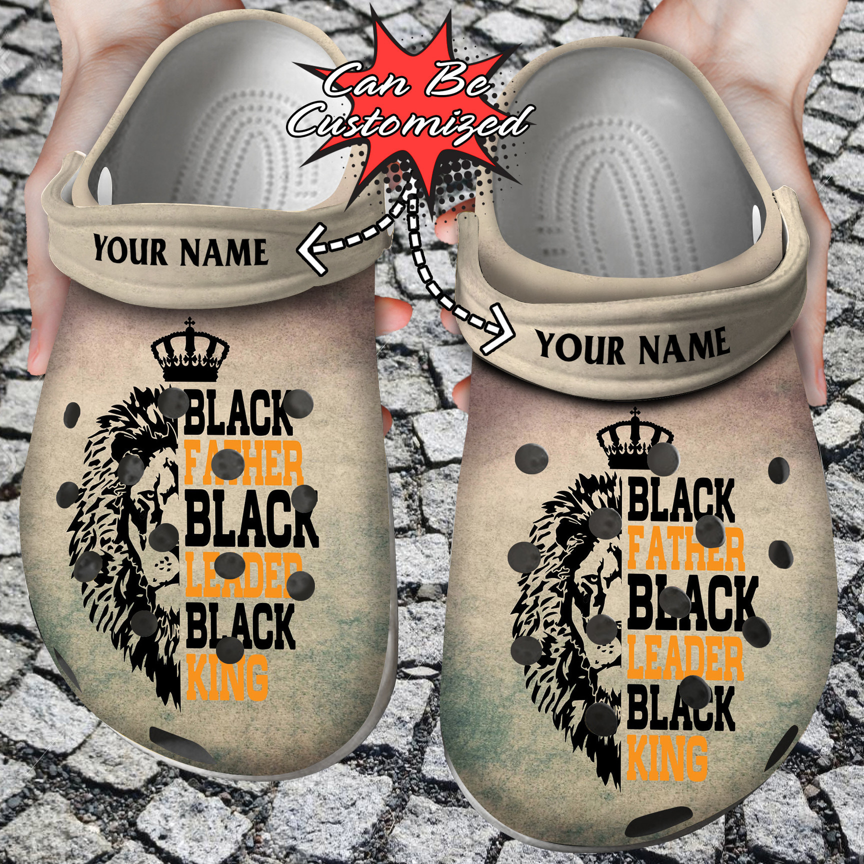 Black Father Black Leader Black King Crocs Clog Shoes Fathers Custom Crocs