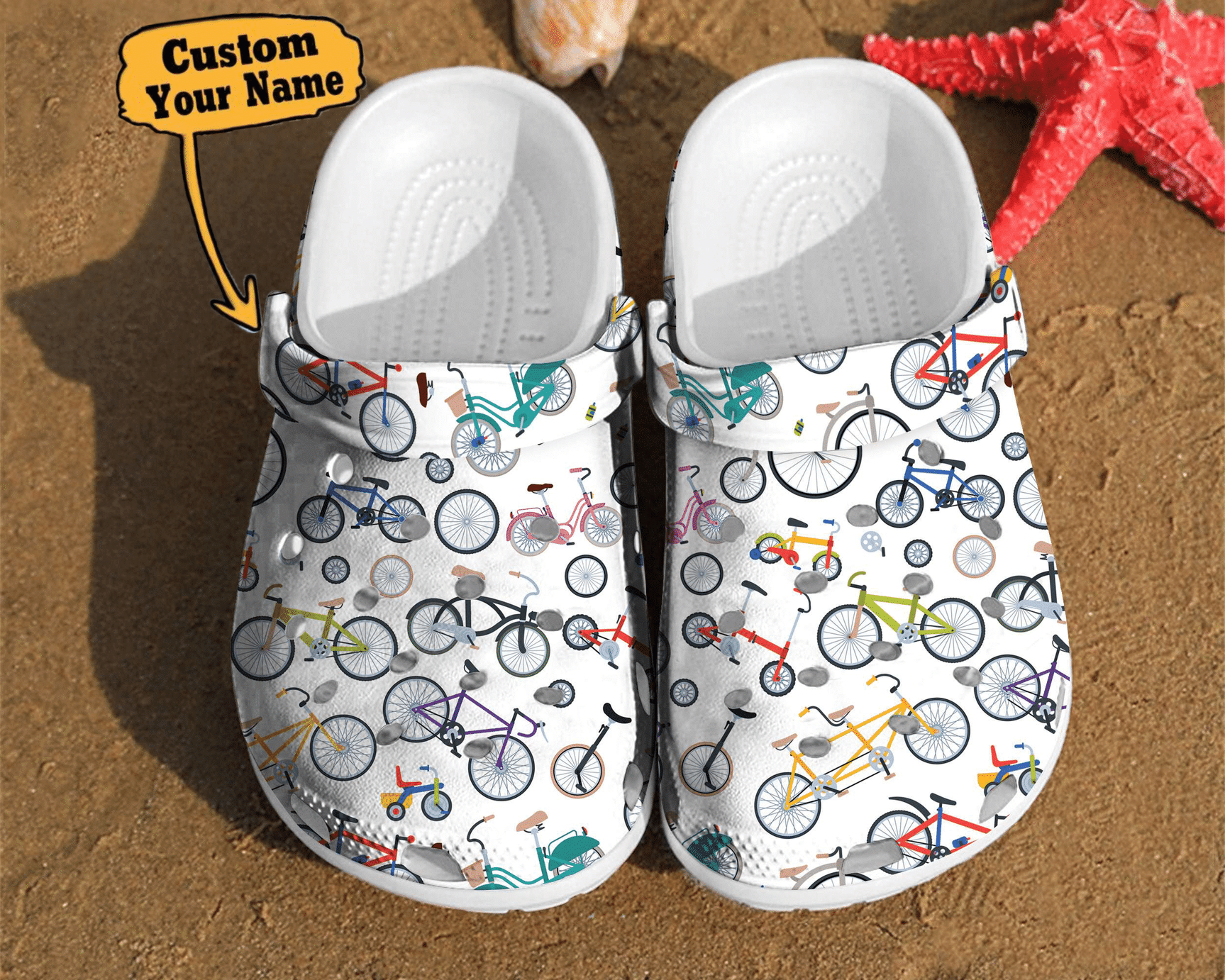 Bicycle Gift For Cyclist Pattern Birthday Gifts Crocs Clog Shoes Bicycle Crocs