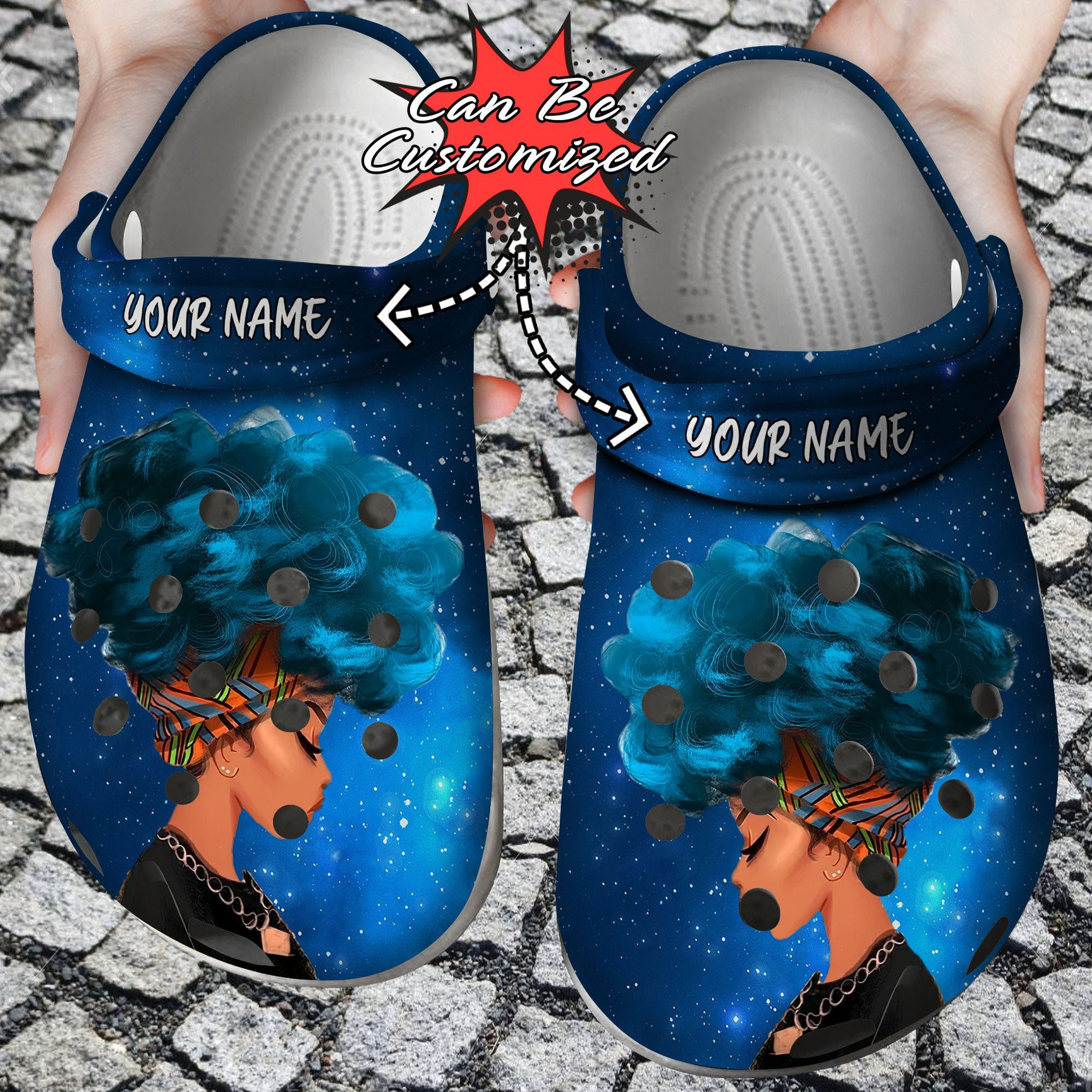 Personalized Afro Women Black Queen Crocs Clog Shoes Custom Crocs