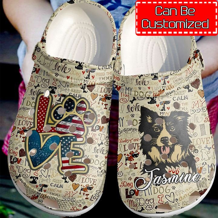 Border Collie Personalized Love Vintage Crocs Crocs Clog Shoes Dog Crocs