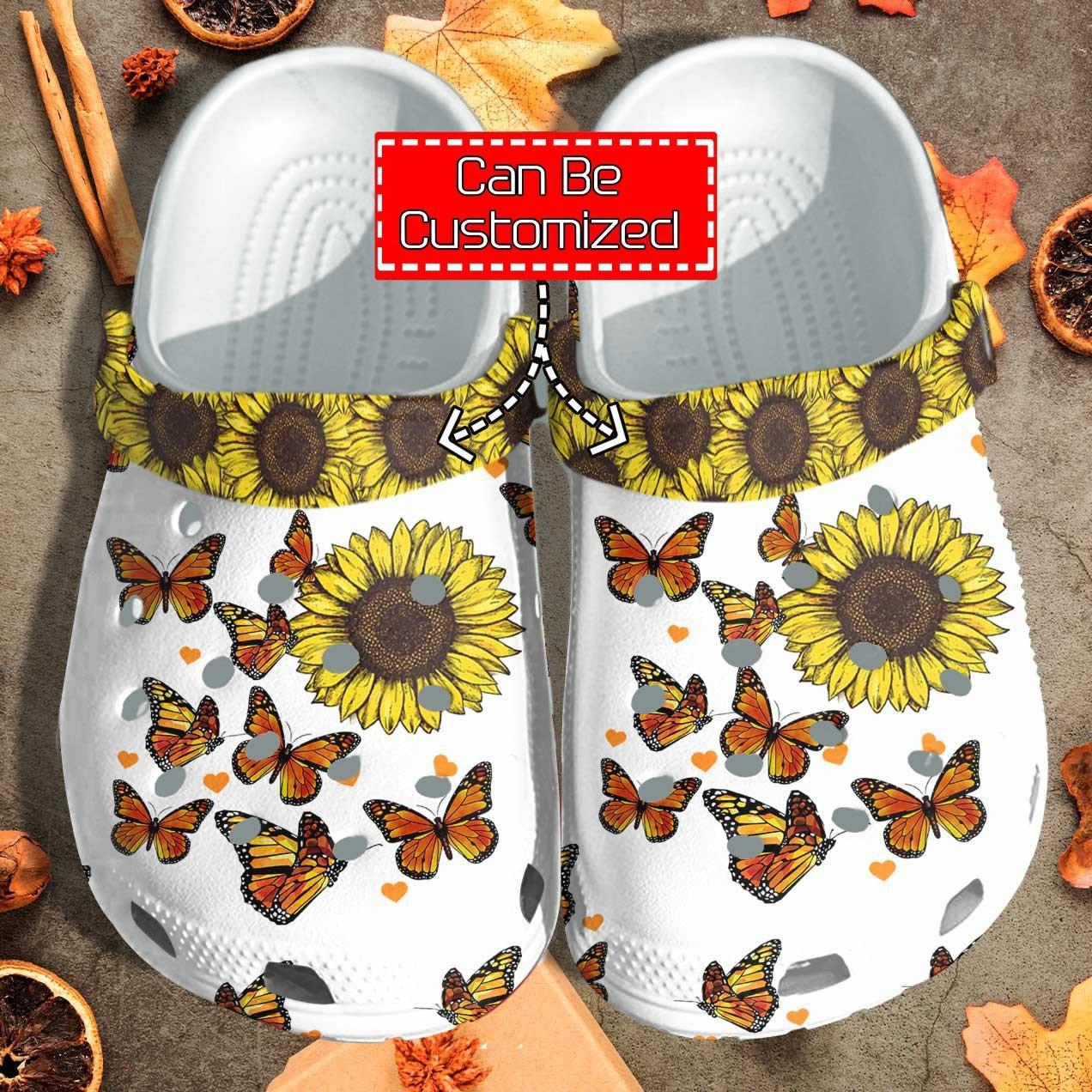 Butterfly Sunflower Be Kind Crocs Clog Shoes Custom Crocs