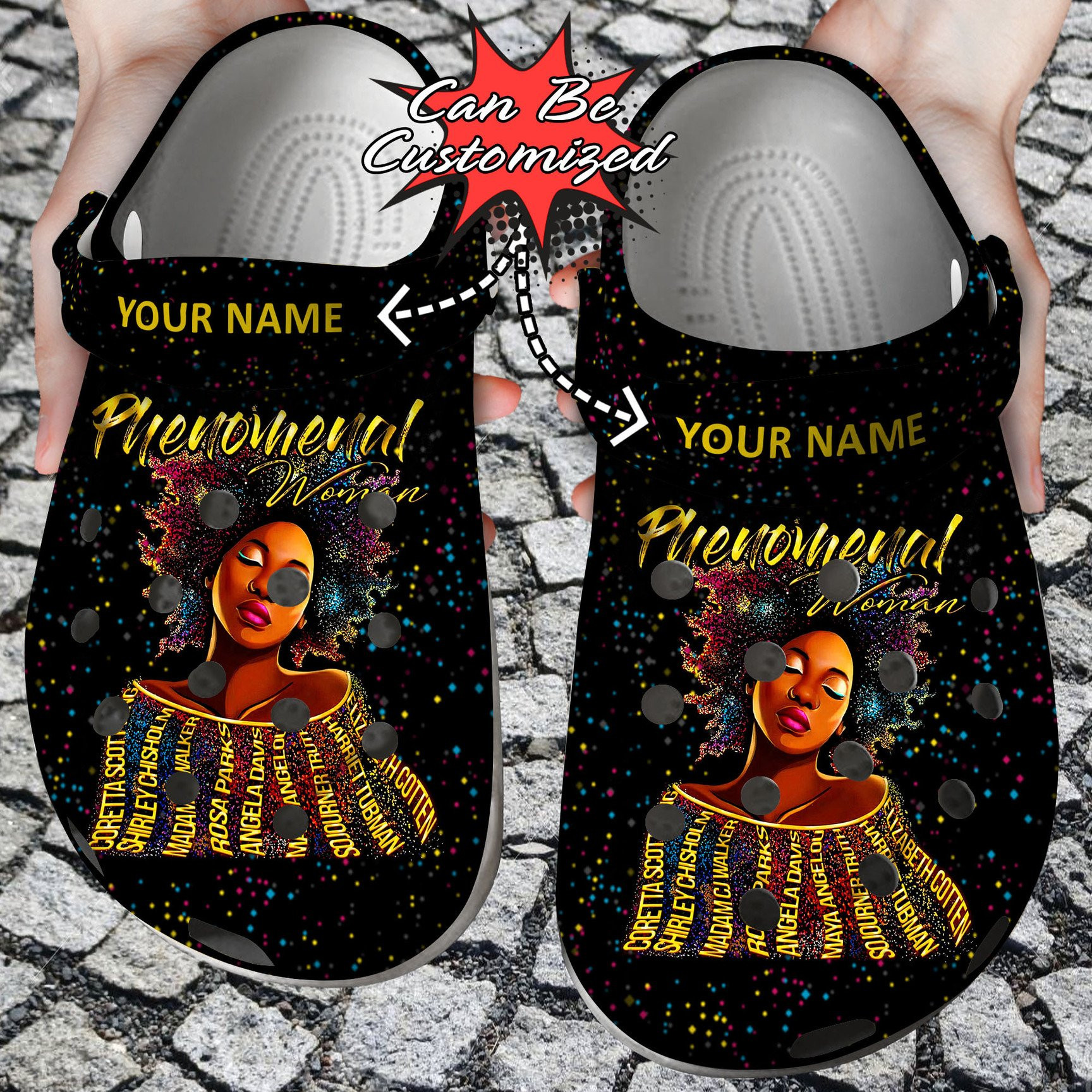 Personalized Black Girl Phenomenal Woman Crocs Clog Shoes Custom Crocs