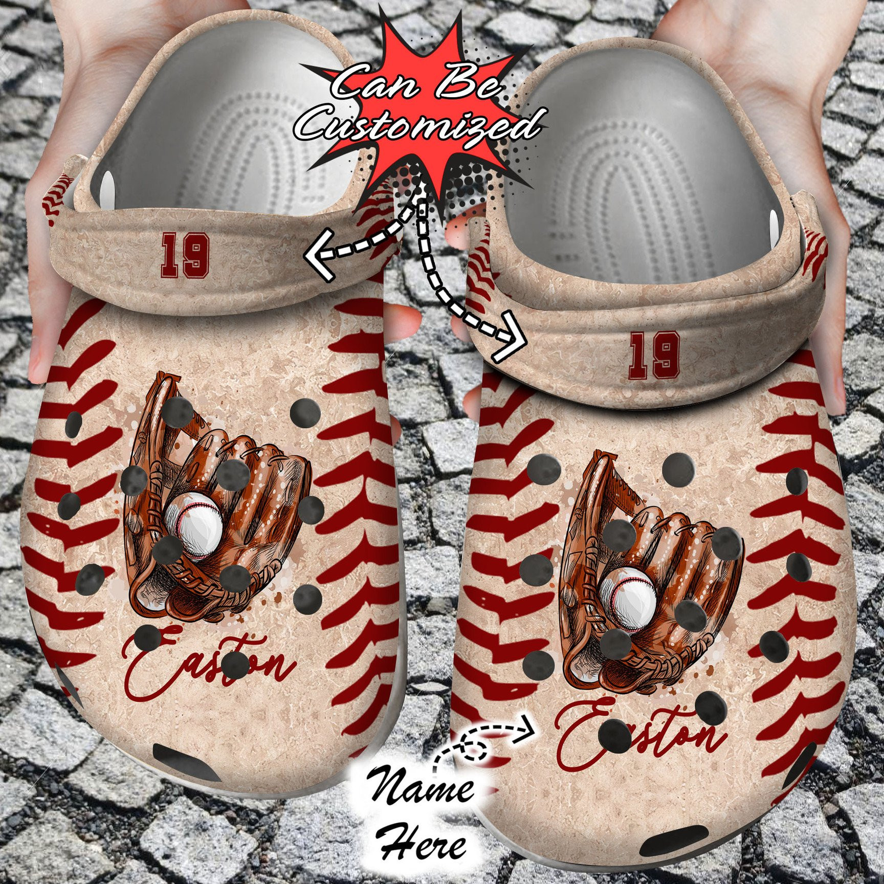 Personalized Baseball Glove With Ball Crocs Clog Shoes Sport Crocs