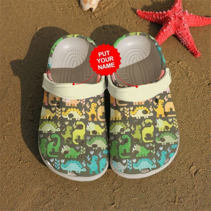 Quilting Dinosaurs Pattern Crocs Clog Shoes Colorful Crocs