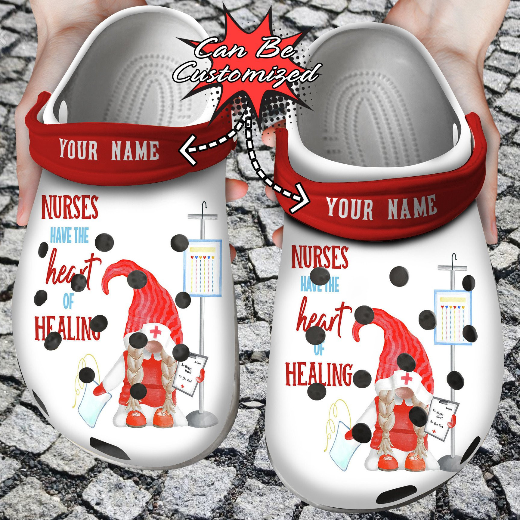 Personalized Nurse Gnome Healing Crocs Clog Shoes Nurse Crocs