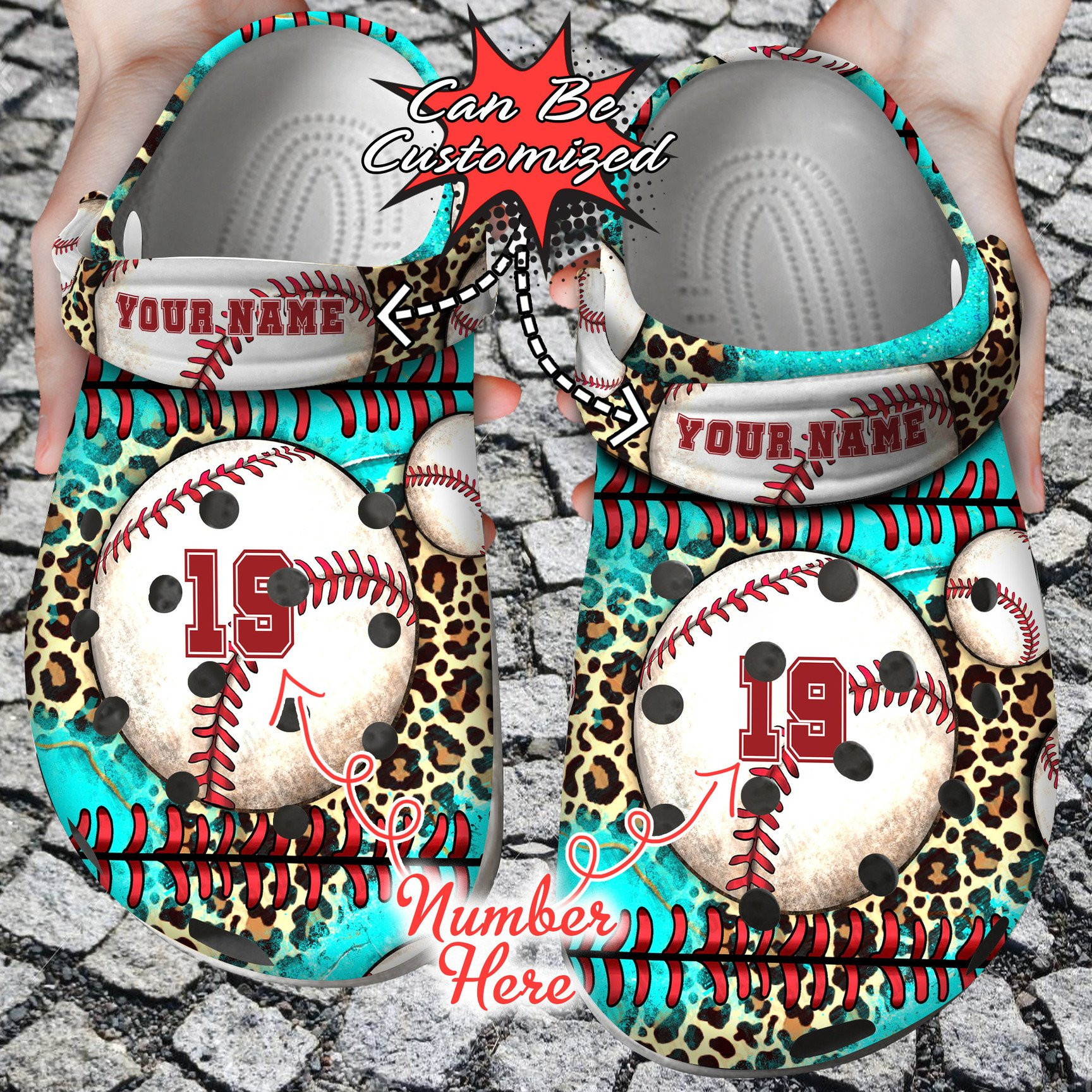 Personalized American Leopard Baseball Crocs Clog Shoes Sport Crocs