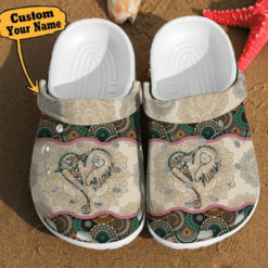 Personalized Nurse Mandala Heart Vintage Gift For Unique Gifts Crocs Clog Shoes Nurse Crocs