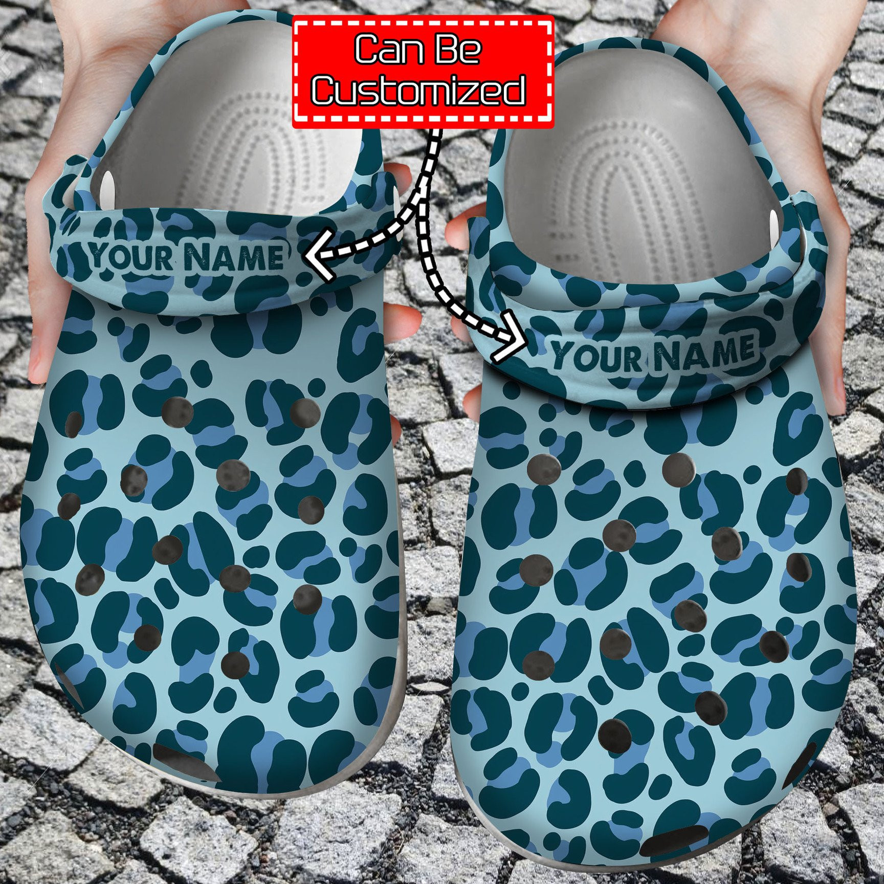 Personalized Animal Blue Print Pattern Crocs Crocs Clog Shoes