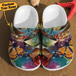 Butterfly Illusion Art Watercolor Unisex Birthday Gifts Crocs Clog Shoes Butterfly Crocs