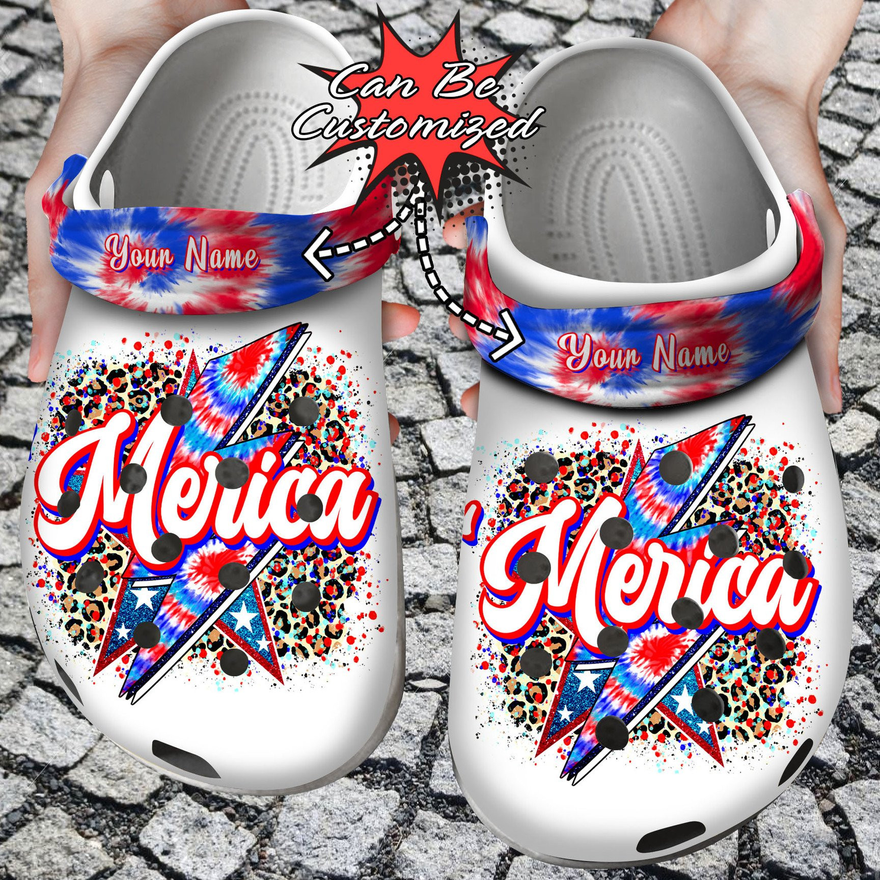 Personalized Merica Patriotic Crocs Clog Shoes Custom Crocs